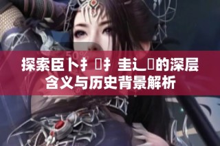 探索臣卜扌喿扌圭辶畐的深层含义与历史背景解析