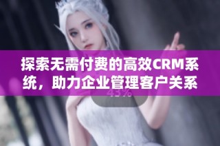 探索无需付费的高效CRM系统，助力企业管理客户关系