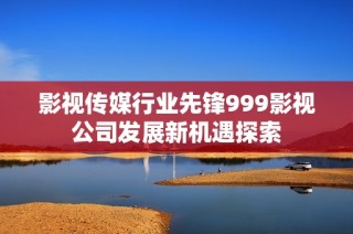 影视传媒行业先锋999影视公司发展新机遇探索
