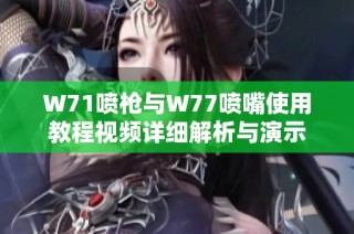 W71喷枪与W77喷嘴使用教程视频详细解析与演示