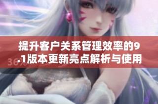 提升客户关系管理效率的9.1版本更新亮点解析与使用指南