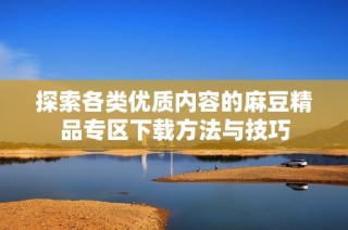 探索各类优质内容的麻豆精品专区下载方法与技巧