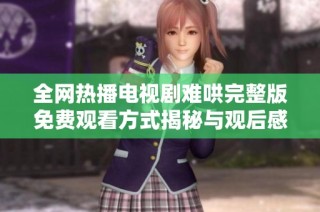 全网热播电视剧难哄完整版免费观看方式揭秘与观后感分享