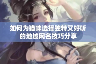 如何为猫咪选择独特又好听的地域网名技巧分享