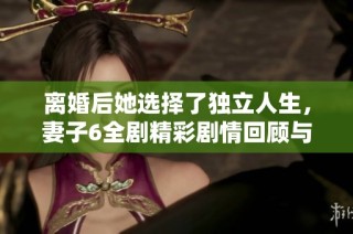 离婚后她选择了独立人生，妻子6全剧精彩剧情回顾与分析