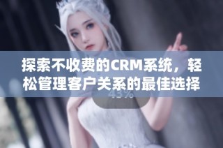 探索不收费的CRM系统，轻松管理客户关系的最佳选择