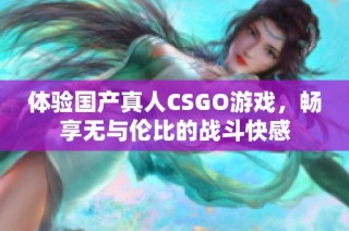 体验国产真人CSGO游戏，畅享无与伦比的战斗快感