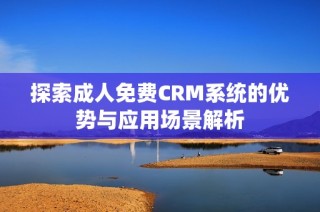 探索成人免费CRM系统的优势与应用场景解析
