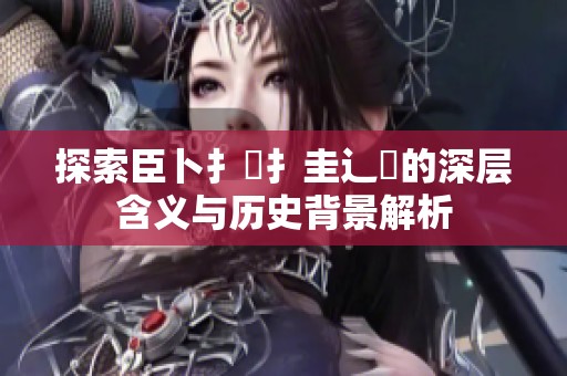 探索臣卜扌喿扌圭辶畐的深层含义与历史背景解析