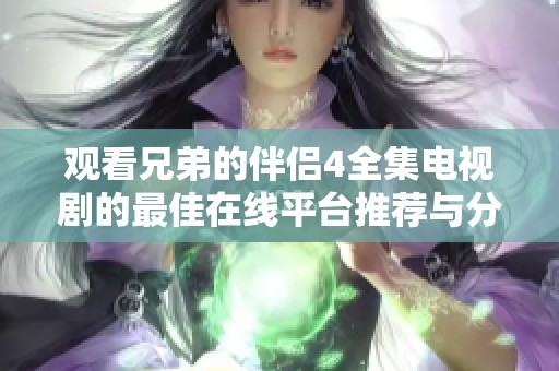 观看兄弟的伴侣4全集电视剧的最佳在线平台推荐与分享