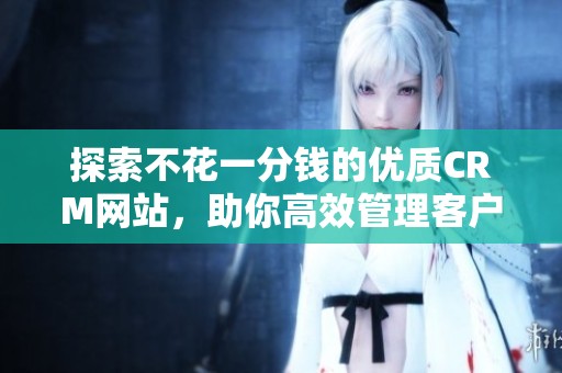 探索不花一分钱的优质CRM网站，助你高效管理客户关系