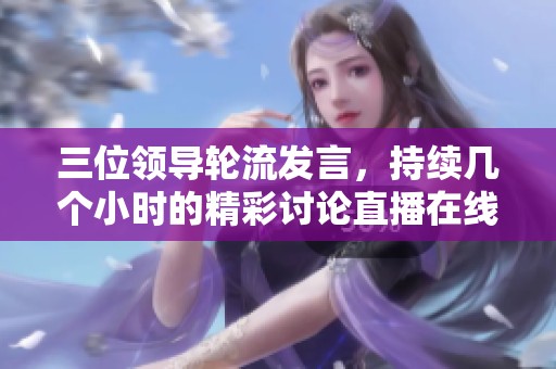 三位领导轮流发言，持续几个小时的精彩讨论直播在线观看