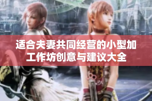 适合夫妻共同经营的小型加工作坊创意与建议大全