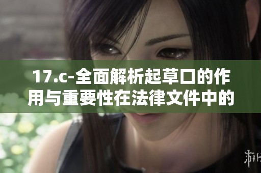 17.c-全面解析起草口的作用与重要性在法律文件中的应用