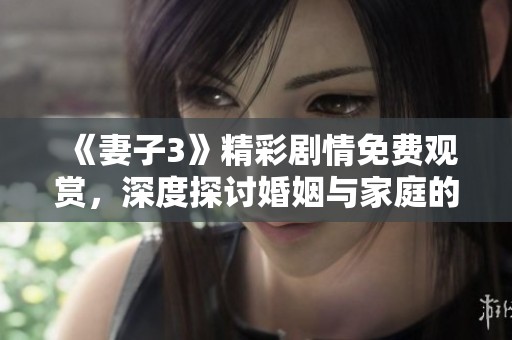 《妻子3》精彩剧情免费观赏，深度探讨婚姻与家庭的复杂关系