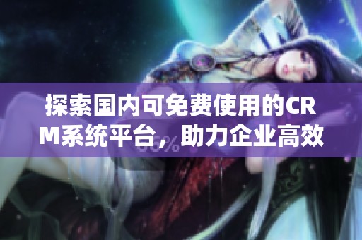探索国内可免费使用的CRM系统平台，助力企业高效管理客户关系