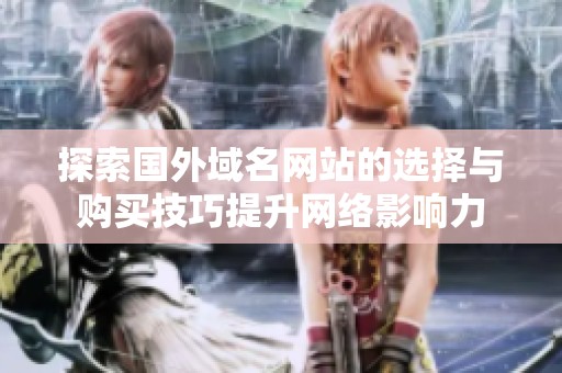 探索国外域名网站的选择与购买技巧提升网络影响力