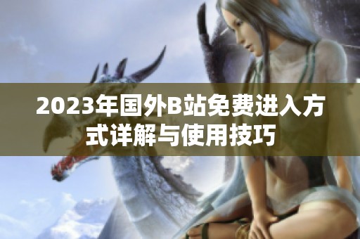 2023年国外B站免费进入方式详解与使用技巧