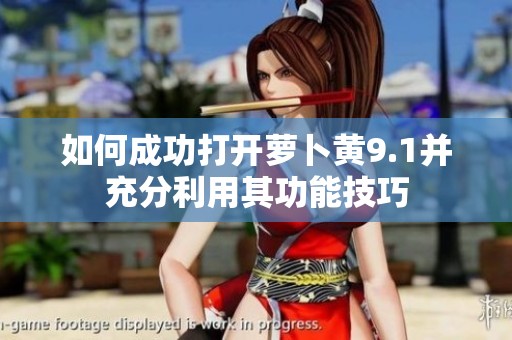 如何成功打开萝卜黄9.1并充分利用其功能技巧
