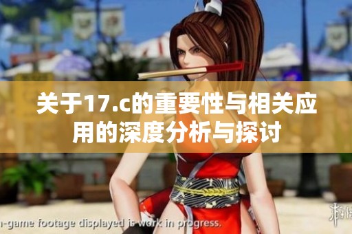 关于17.c的重要性与相关应用的深度分析与探讨