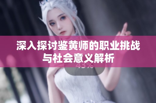 深入探讨鉴黄师的职业挑战与社会意义解析