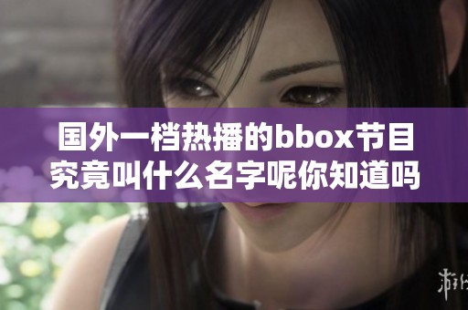 国外一档热播的bbox节目究竟叫什么名字呢你知道吗