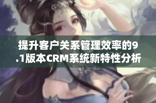 提升客户关系管理效率的9.1版本CRM系统新特性分析