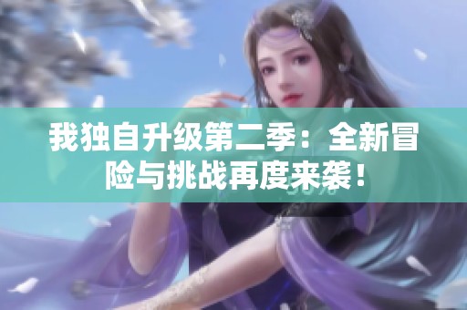 我独自升级第二季：全新冒险与挑战再度来袭！