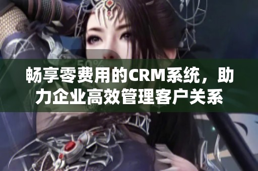 畅享零费用的CRM系统，助力企业高效管理客户关系