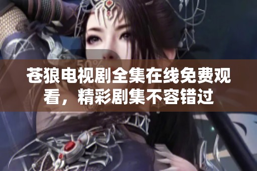 苍狼电视剧全集在线免费观看，精彩剧集不容错过